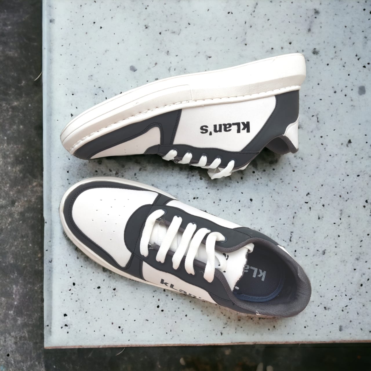 Klan's Soft sole Sneakers - White and Dark grey
