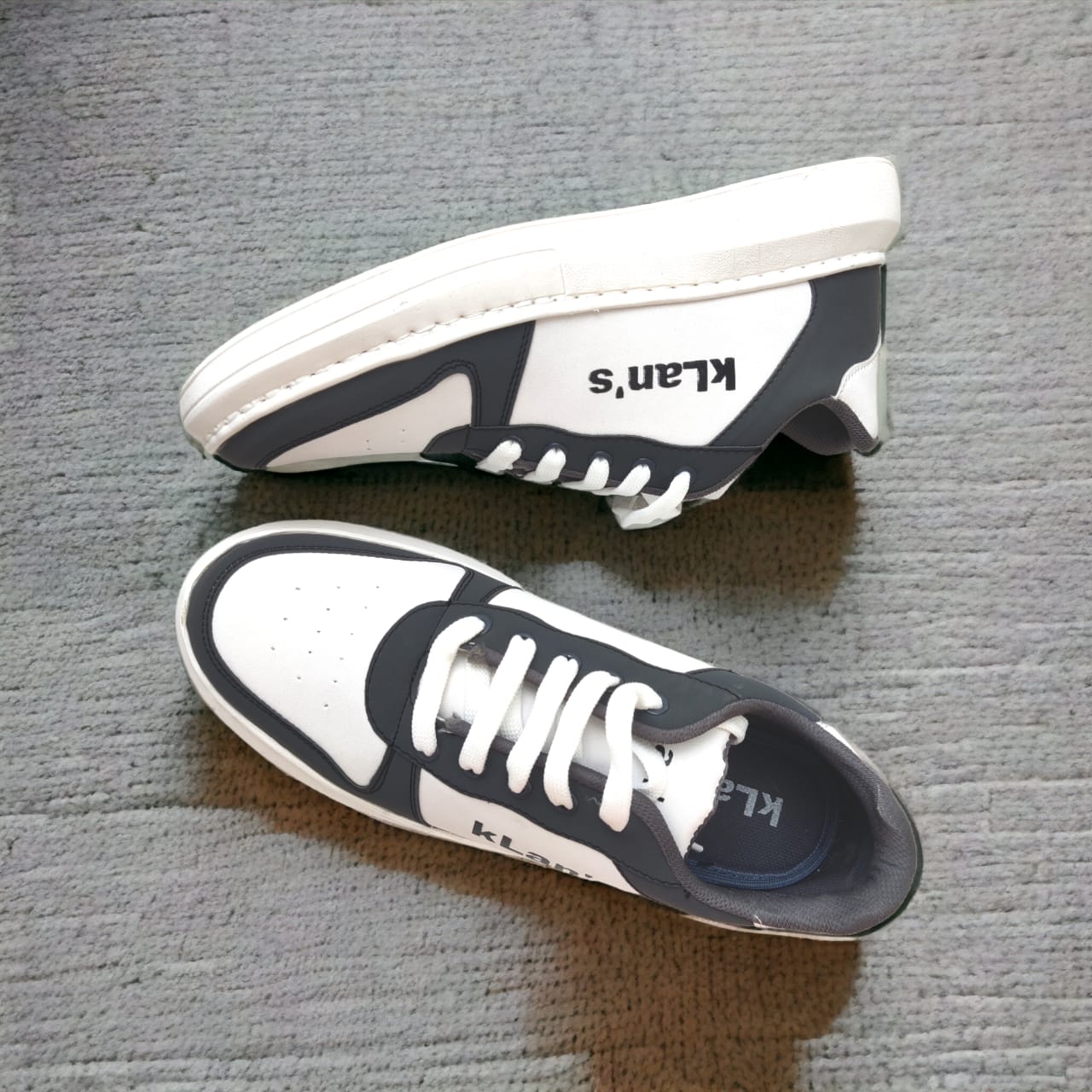 Klan's Soft sole Sneakers - White and Dark grey