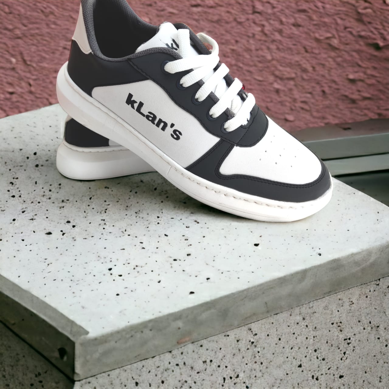 Klan's Soft sole Sneakers - White and Dark grey