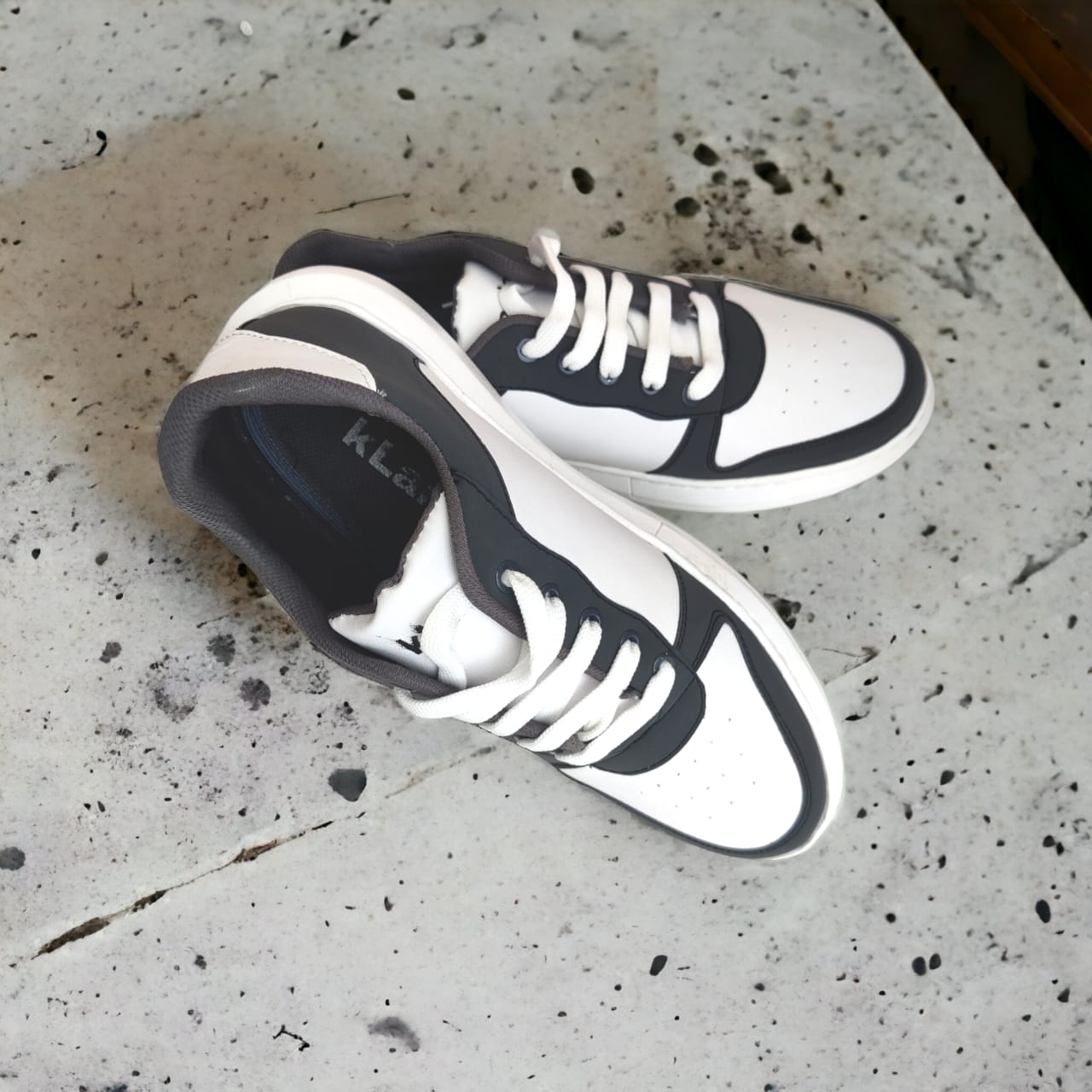 Klan's Soft sole Sneakers - White and Dark grey