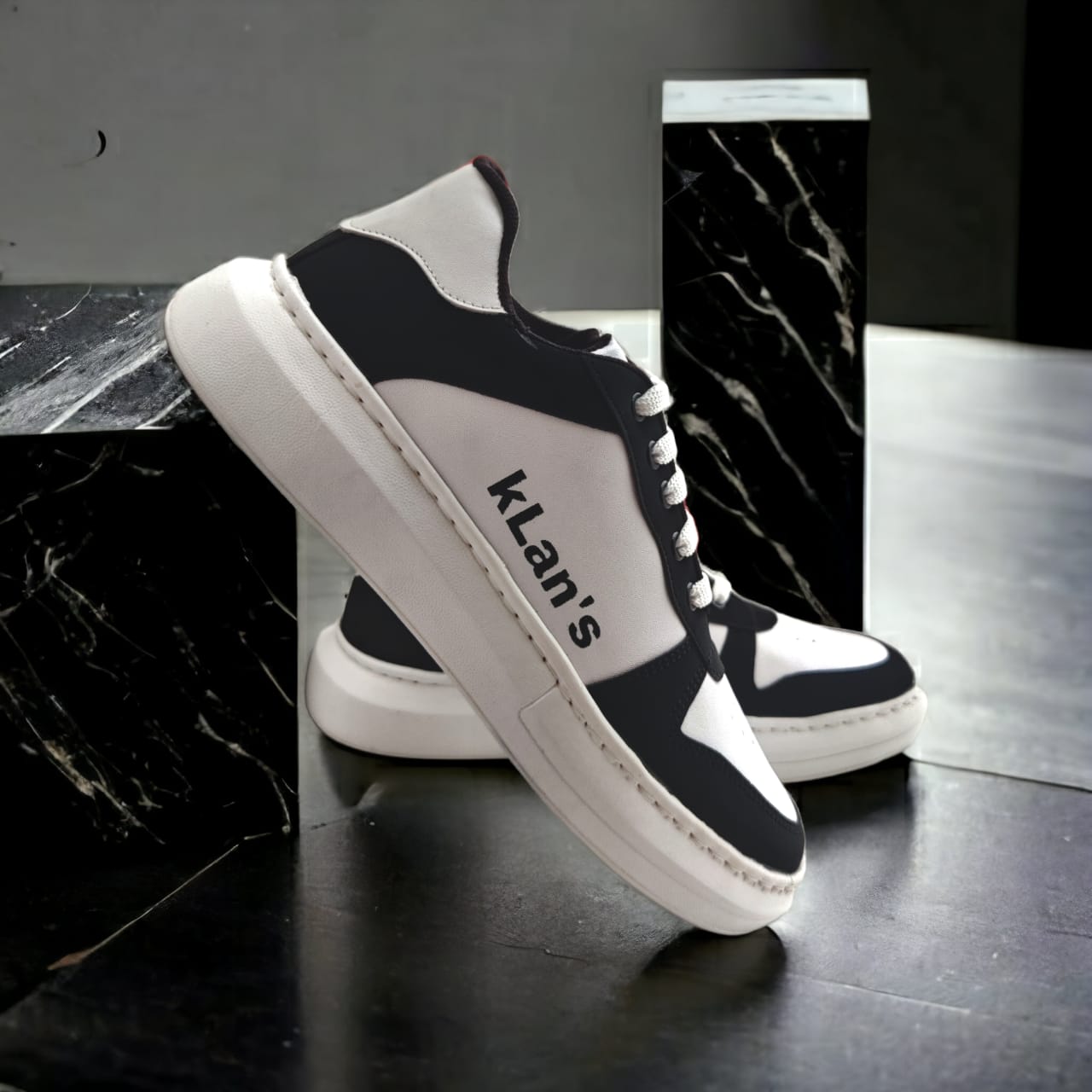 Klan's Soft Sole Sneakers - White and black