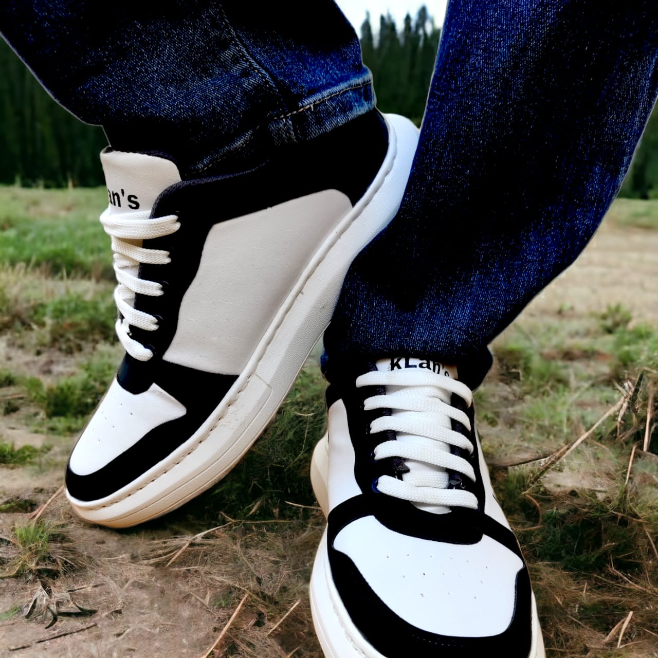 Klan's Soft Sole Sneakers - White and black