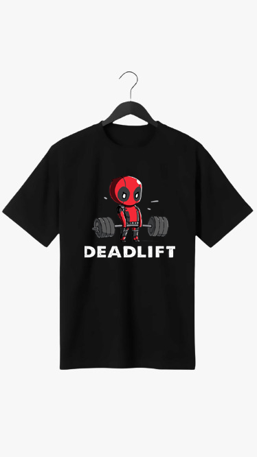 DEADPOOL DEADLIFTING PRINT UNISEX T-SHIRT