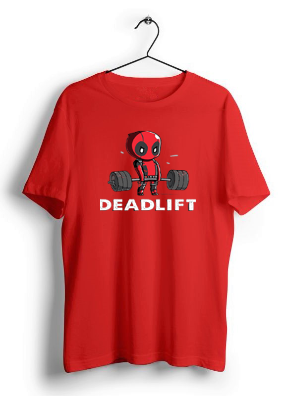 DEADPOOL DEADLIFTING PRINT UNISEX T-SHIRT