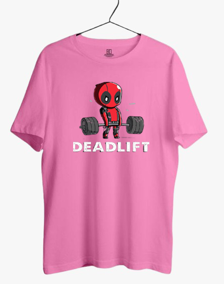 DEADPOOL DEADLIFTING PRINT UNISEX T-SHIRT