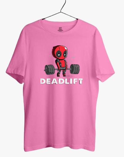 DEADPOOL DEADLIFTING PRINT UNISEX T-SHIRT