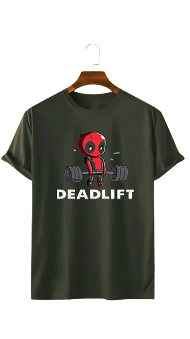 DEADPOOL DEADLIFTING PRINT UNISEX T-SHIRT