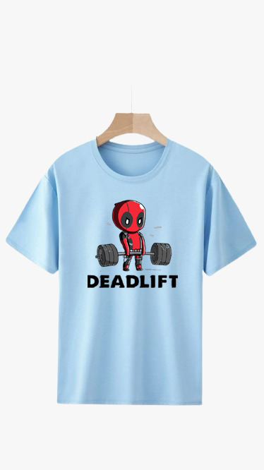 DEADPOOL DEADLIFTING PRINT UNISEX T-SHIRT