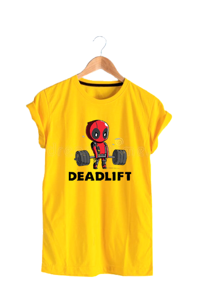 DEADPOOL DEADLIFTING PRINT UNISEX T-SHIRT