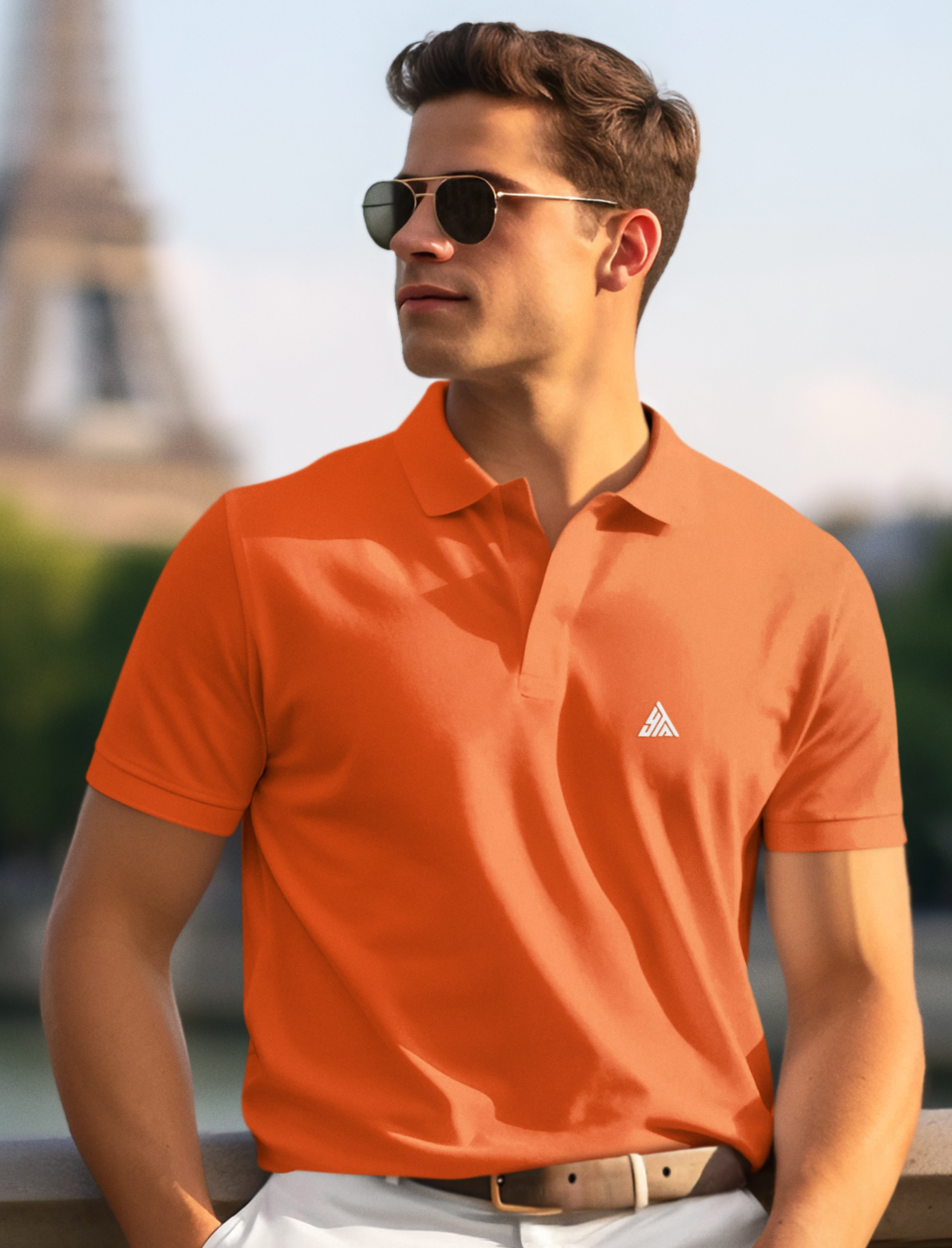ORANGE COLOUR POLO REGULAR FIT UNISEX T-SHIRT