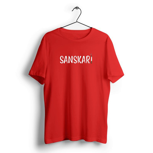 SANSKARI RED PRINT UNISEX T-SHIRT