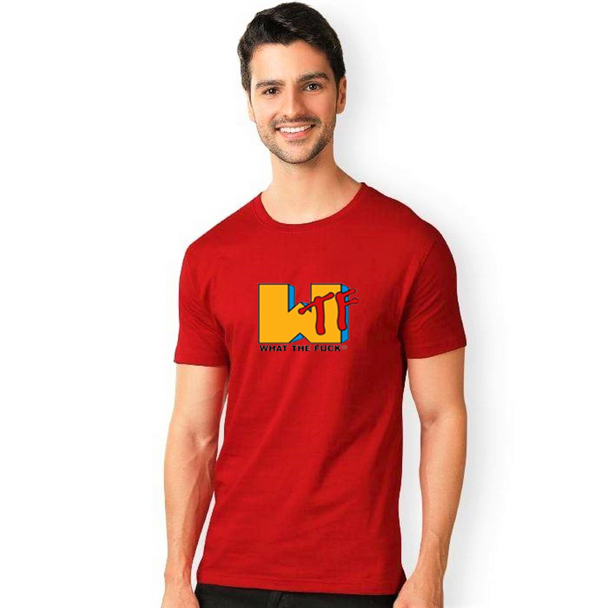 WHAT THE FUCK CANDY RED PRINT UNISEX T-SHIRT