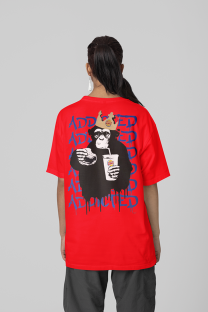ADDICTED PRINTED REGULAR FIT  UNISEX T-SHIRT