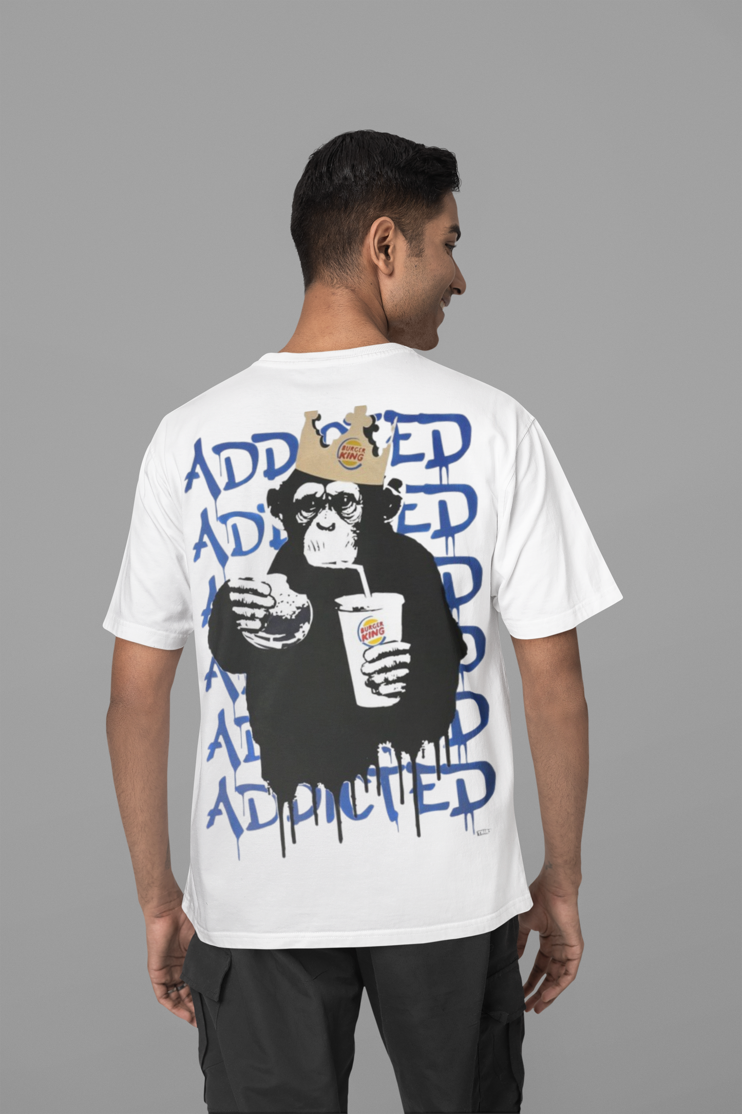 ADDICTED PRINTED REGULAR FIT  UNISEX T-SHIRT