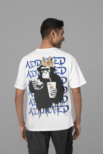 ADDICTED PRINTED REGULAR FIT  UNISEX T-SHIRT