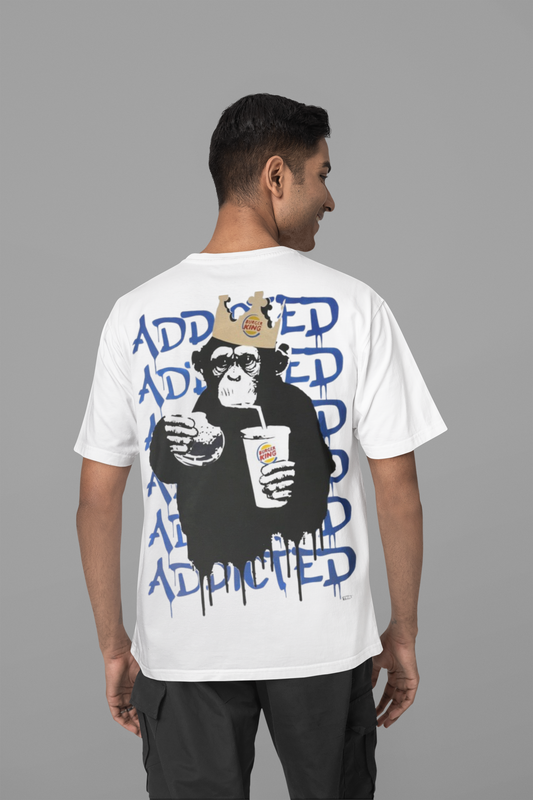 ADDICTED PRINTED REGULAR FIT  UNISEX T-SHIRT