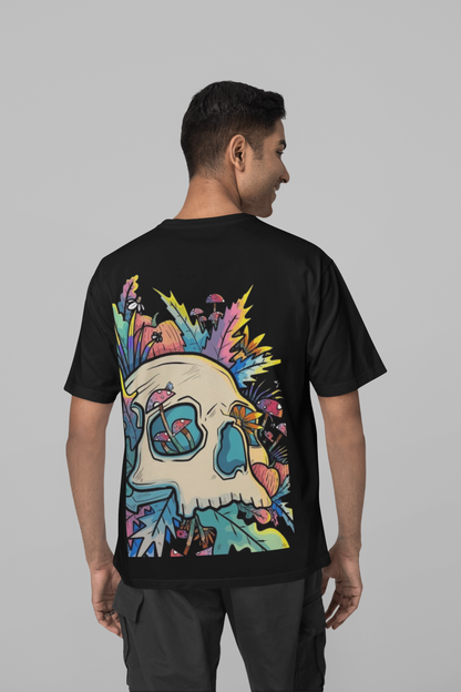 SKULL GRAFFITE PRINTED REGULAR FIT  UNISEX T-SHIRT