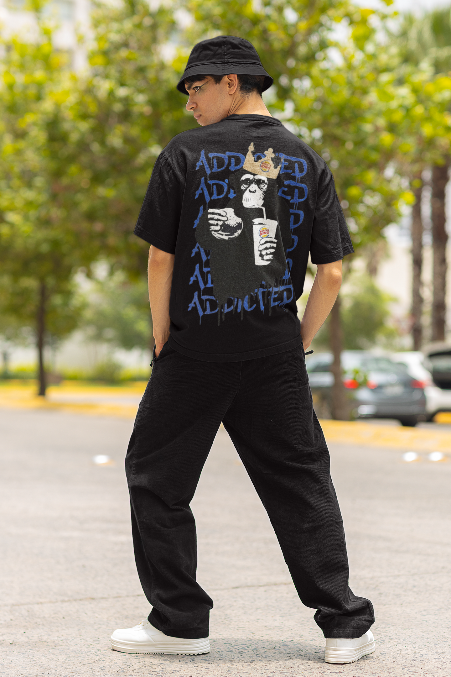 ADDICTED PRINTED REGULAR FIT  UNISEX T-SHIRT