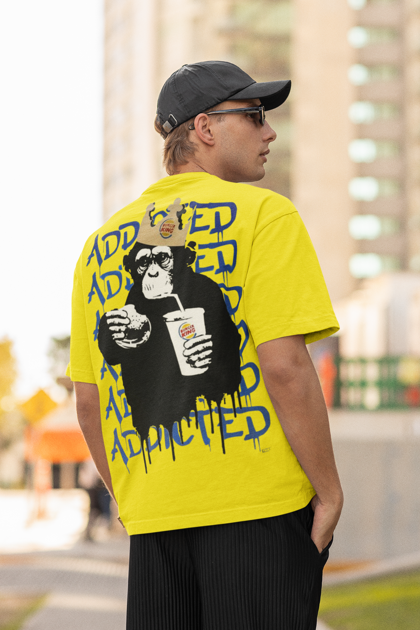 ADDICTED PRINTED REGULAR FIT  UNISEX T-SHIRT
