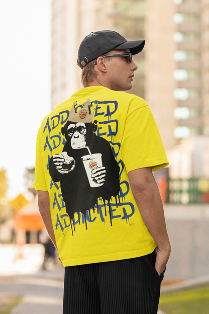 ADDICTED PRINTED REGULAR FIT  UNISEX T-SHIRT