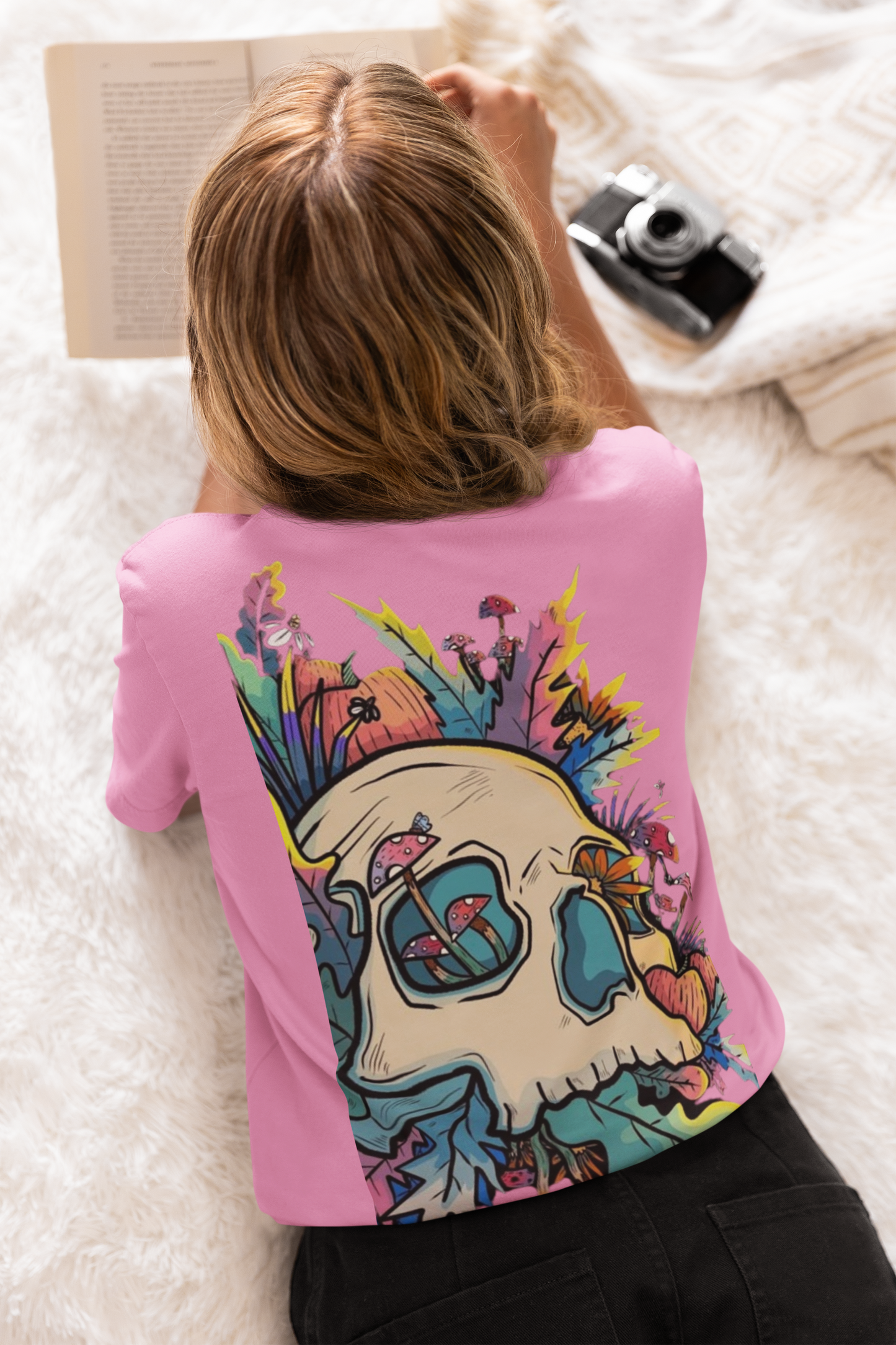 SKULL GRAFFITE PRINTED REGULAR FIT  UNISEX T-SHIRT