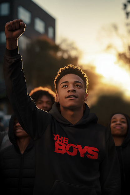 The boy's printed hoodies