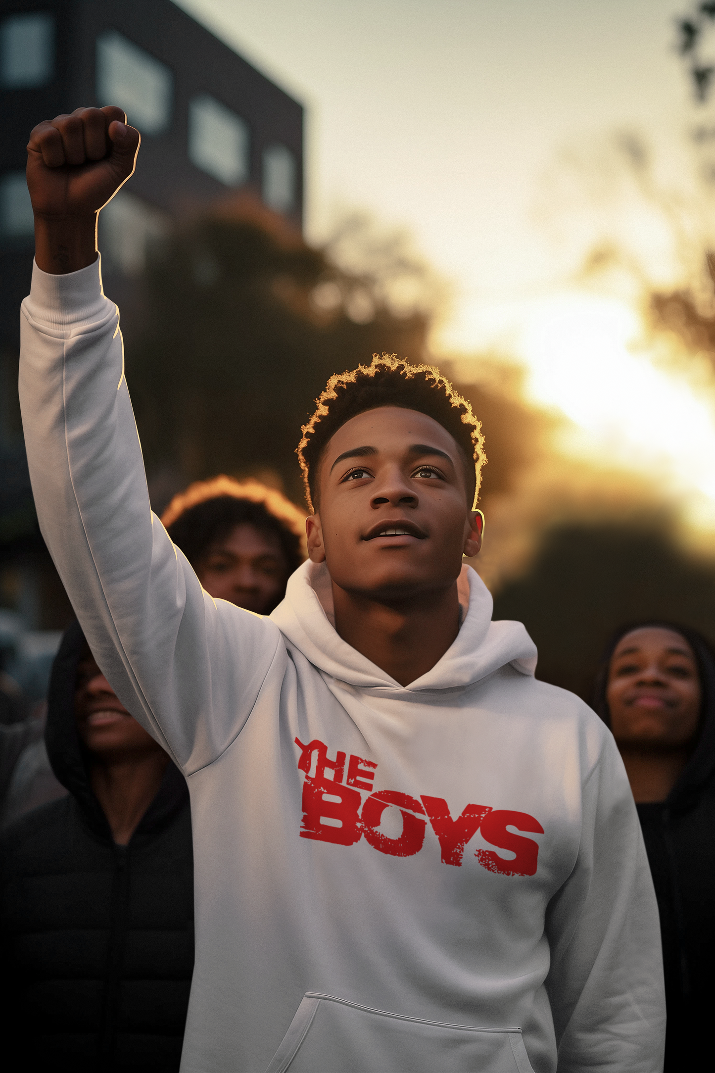 The boy's printed hoodies