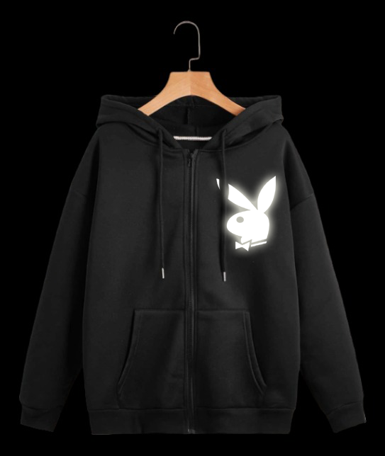 playboy reflective design  zipper hoodie