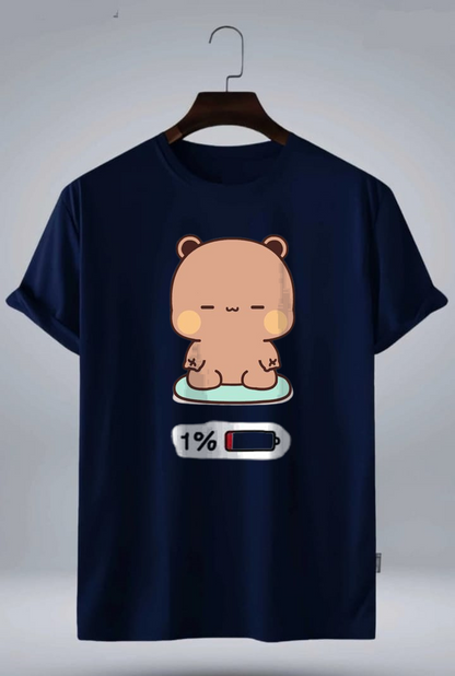 PLUS SIZE BEAR BATTERY LOW PRINT UNISEX T-SHIRT