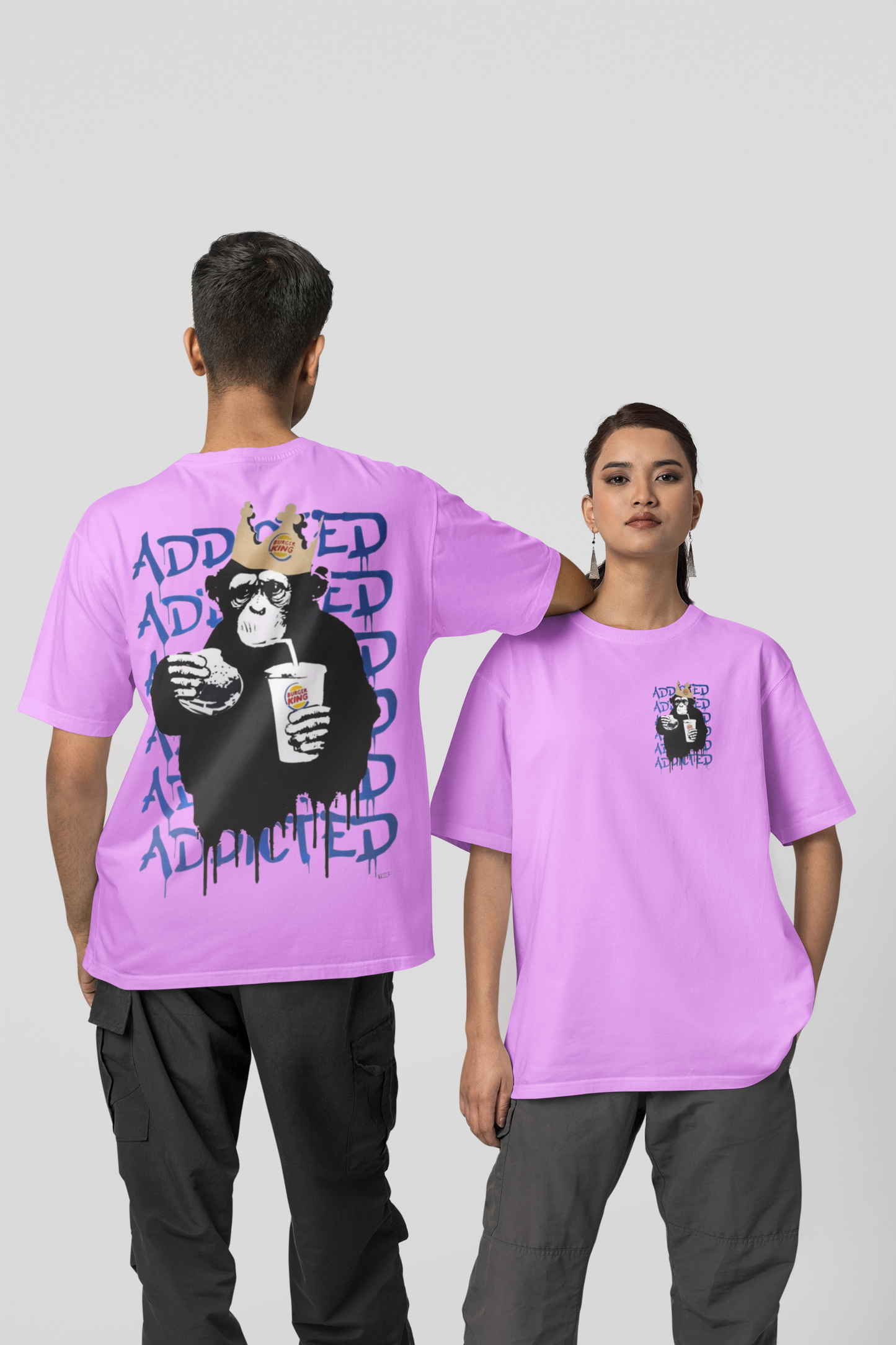 ADDICTED PRINTED REGULAR FIT  UNISEX T-SHIRT
