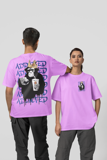 ADDICTED PRINTED REGULAR FIT  UNISEX T-SHIRT