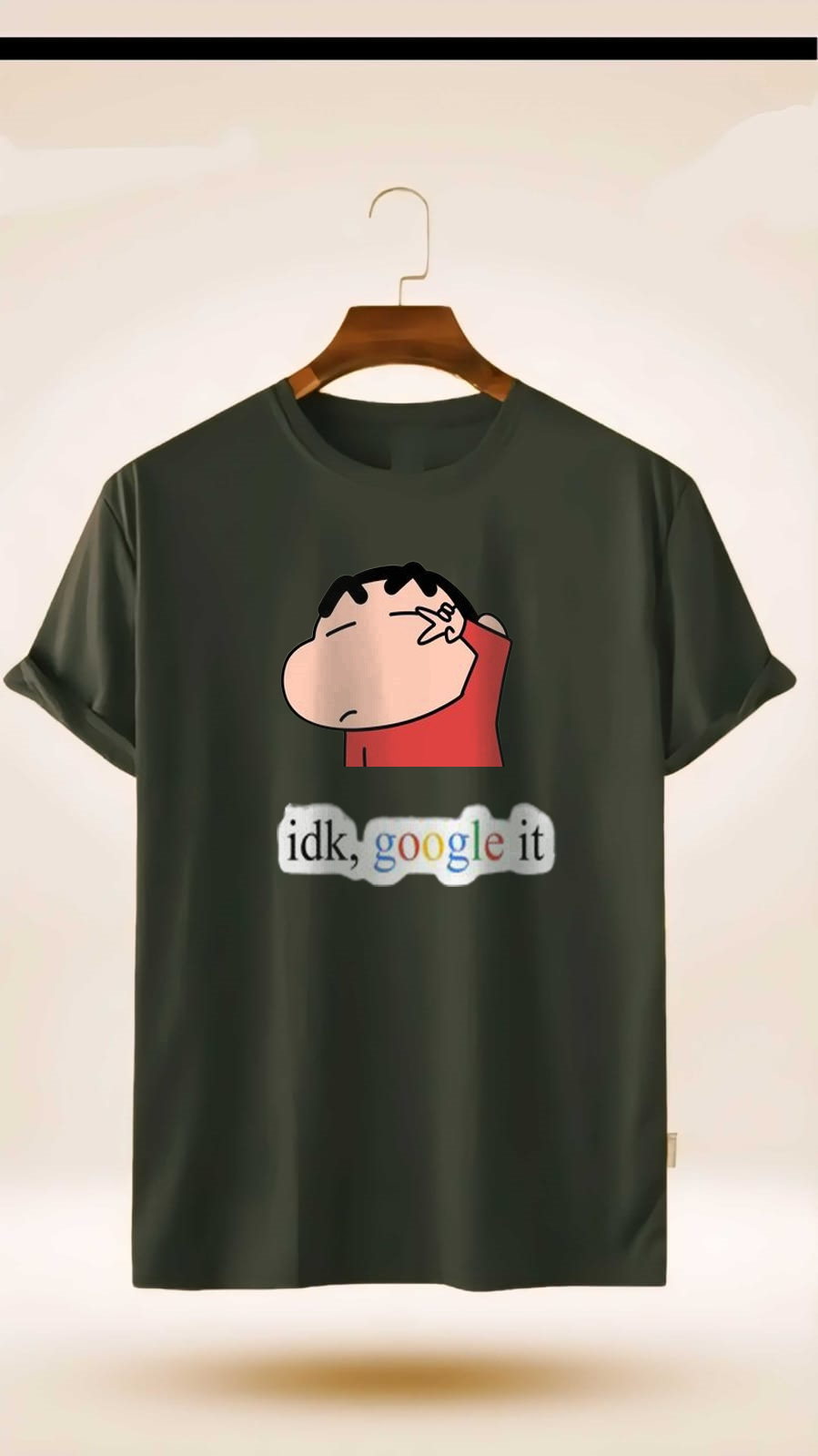 PLUS SIZE IDK,GOOGLE IT, SHINCHAN PRINT UNISEX T-SHIRT