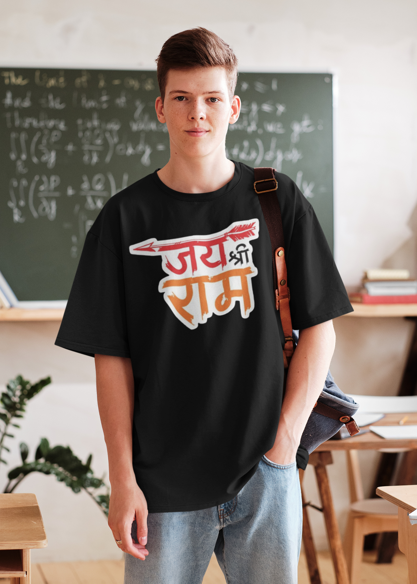 JAI SHREE RAM PRINTED REGULAR FIT  UNISEX T-SHIRT