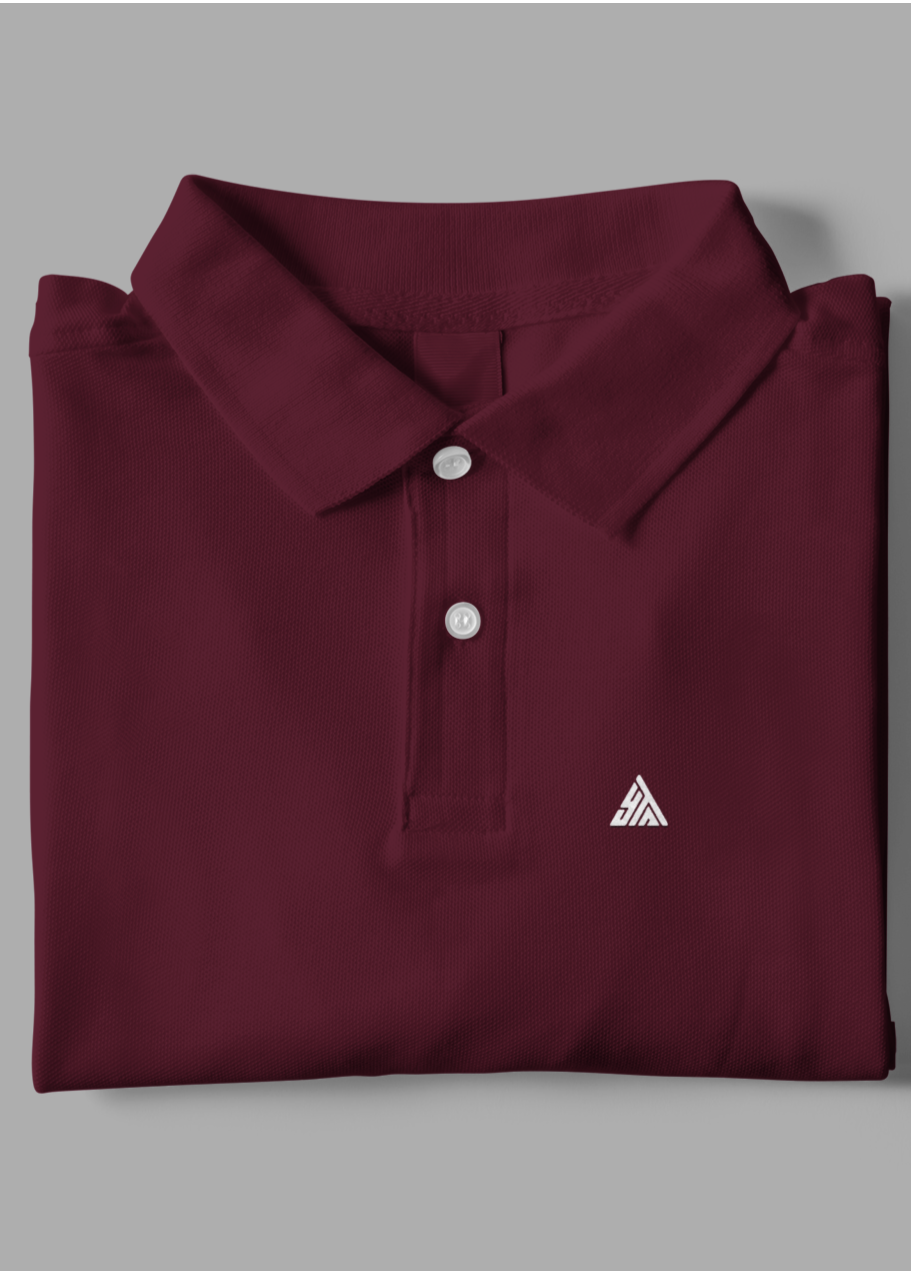 WINE RED COLOUR POLO REGULAR FIT UNISEX T-SHIRT