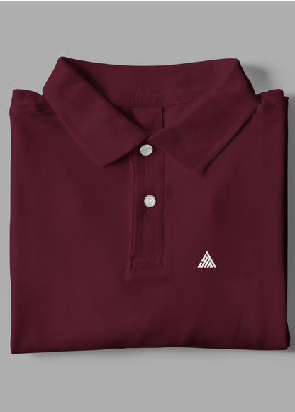 WINE RED COLOUR POLO REGULAR FIT UNISEX T-SHIRT