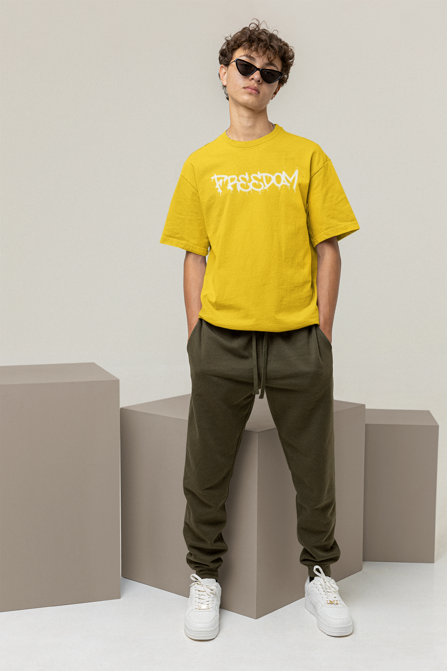 FREEDOM PRINT REGULAR FIT  UNISEX T-SHIRT