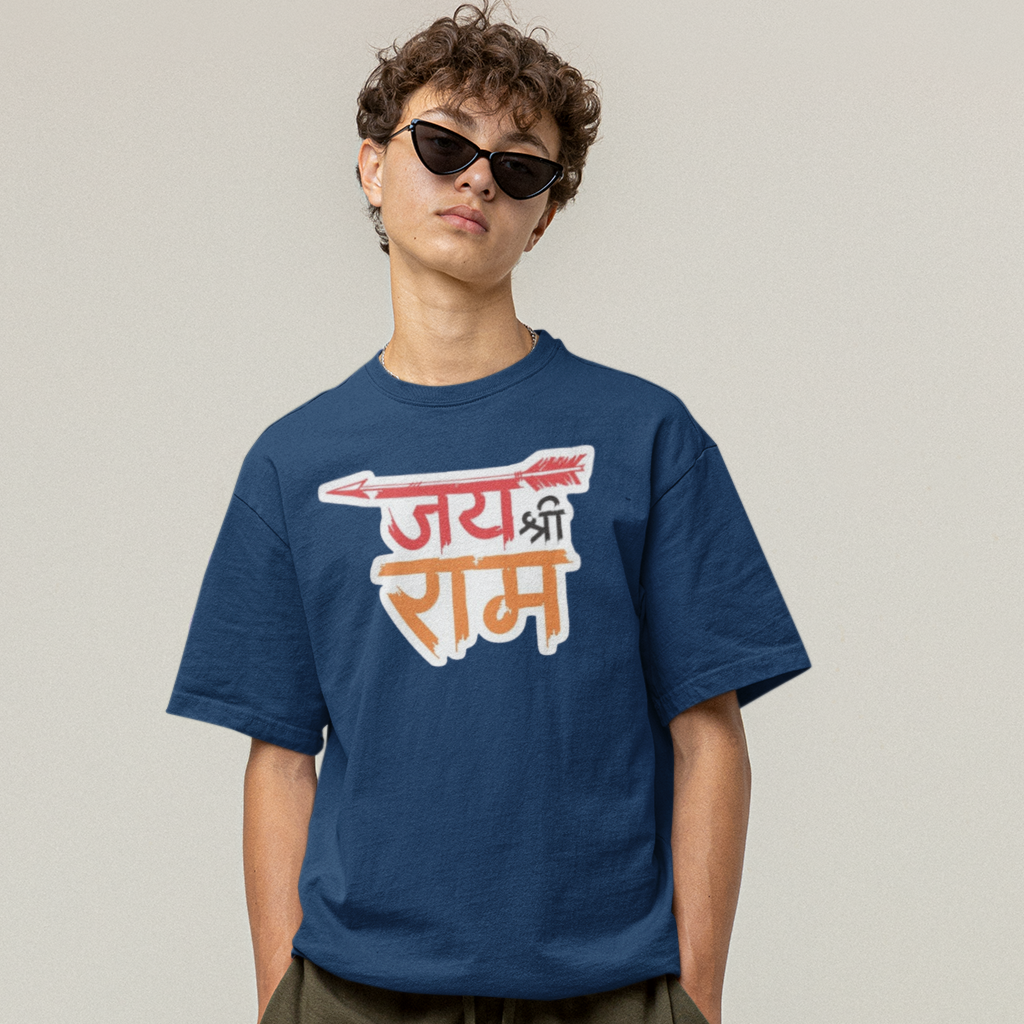 JAI SHREE RAM PRINTED REGULAR FIT  UNISEX T-SHIRT