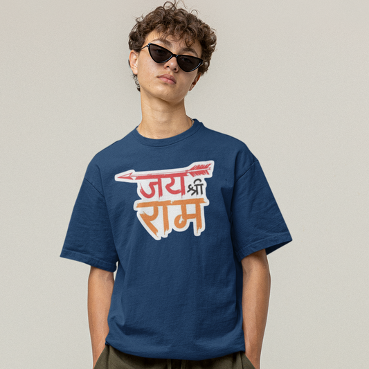 JAI SHREE RAM PRINTED REGULAR FIT  UNISEX T-SHIRT