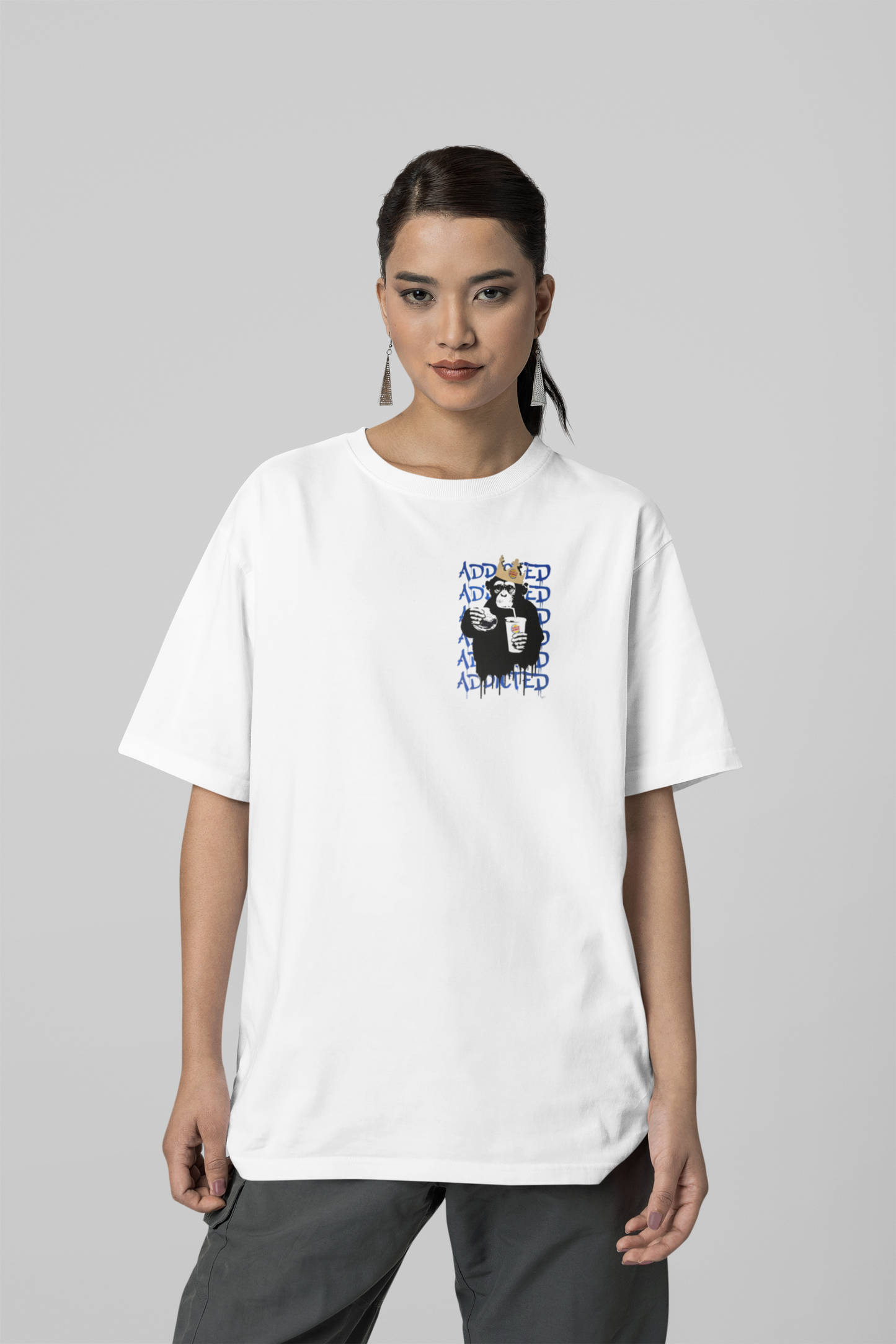 ADDICTED PRINTED REGULAR FIT  UNISEX T-SHIRT