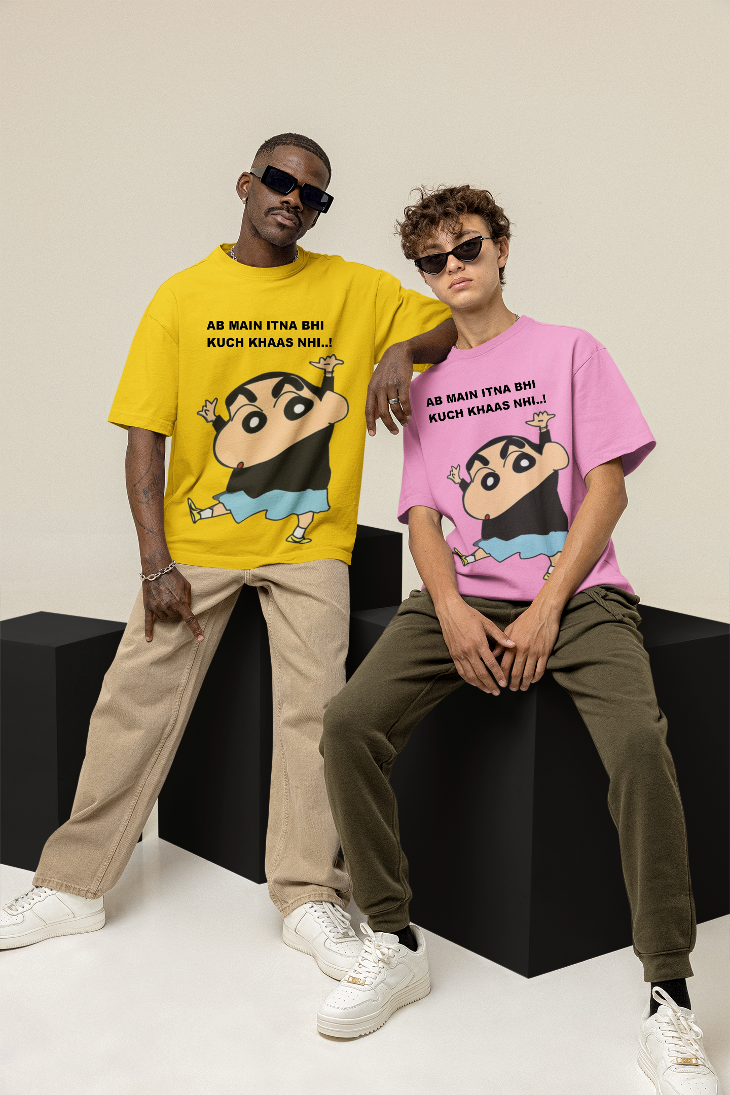 AB MAIN ITNA BHIKUCH KHAAS NHI SHINCHAIN PRINTED REGULAR FIT UNISEX T-SHIRT