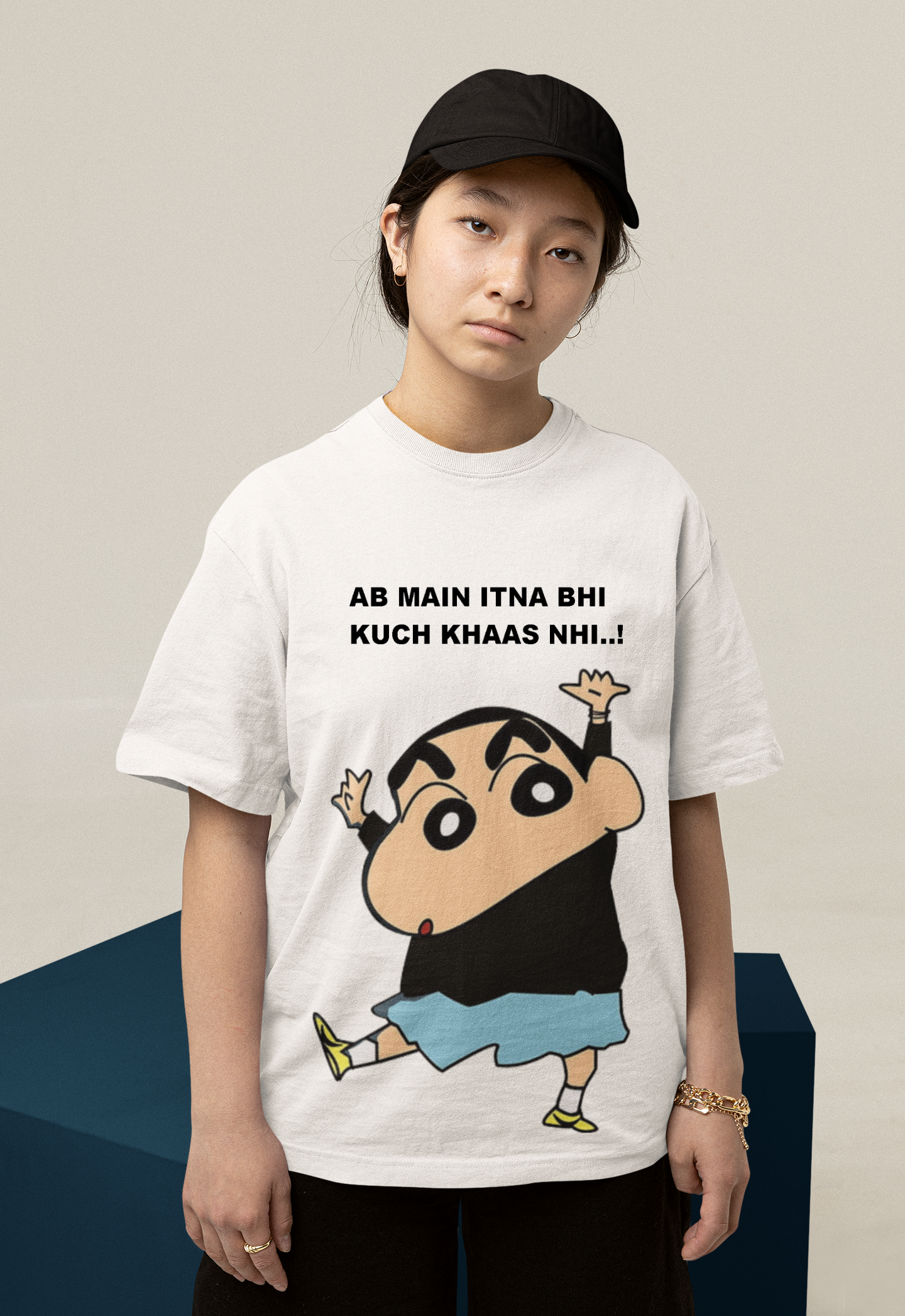 AB MAIN ITNA BHIKUCH KHAAS NHI SHINCHAIN PRINTED REGULAR FIT UNISEX T-SHIRT