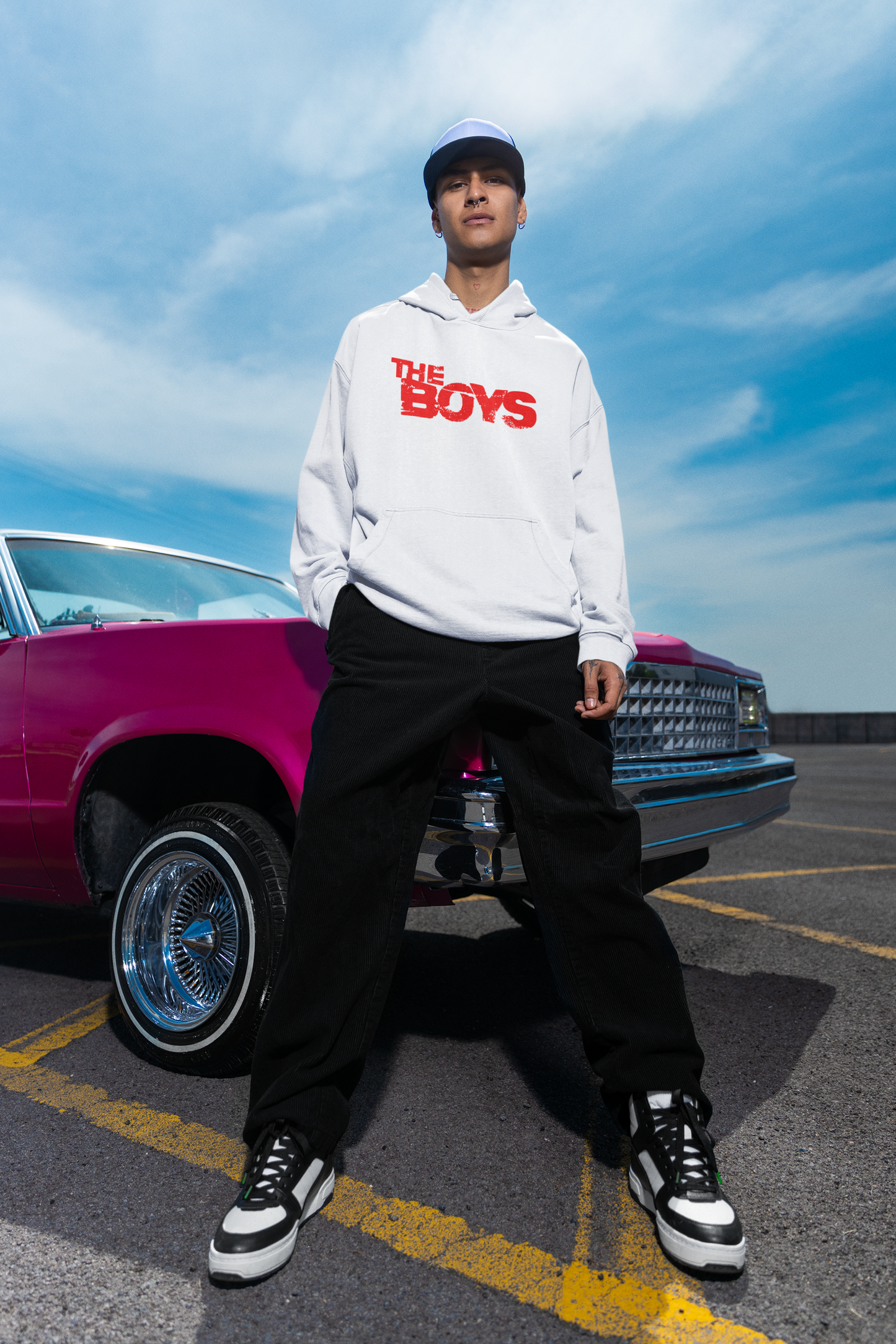 The boy's printed hoodies