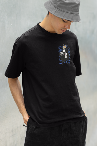 ADDICTED PRINTED REGULAR FIT  UNISEX T-SHIRT