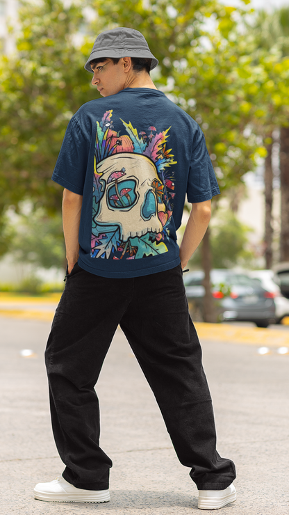 SKULL GRAFFITE PRINTED REGULAR FIT  UNISEX T-SHIRT