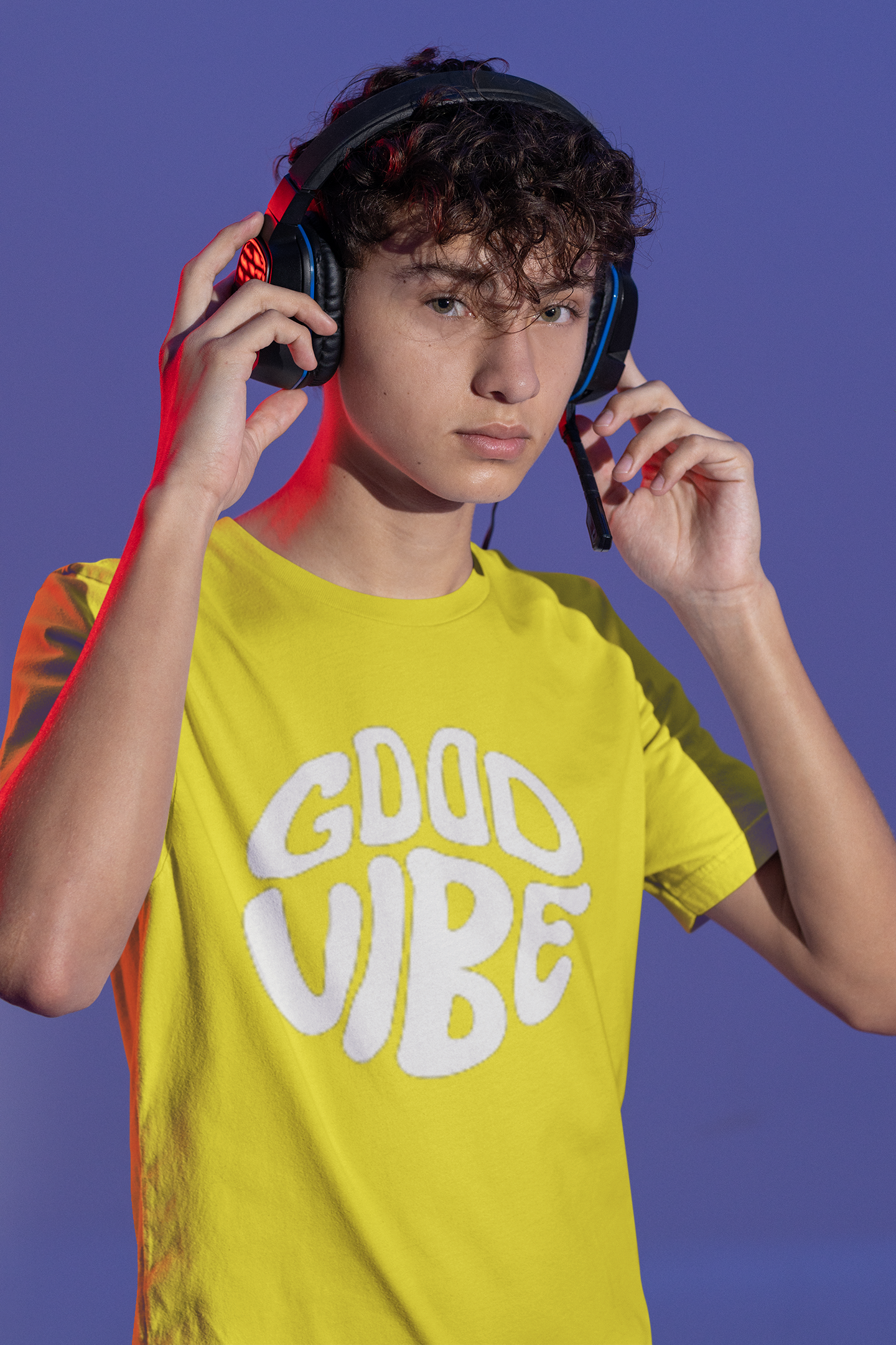 GOOD VIBE PRINT DROP SHOULDER UNISEX T-SHIRT