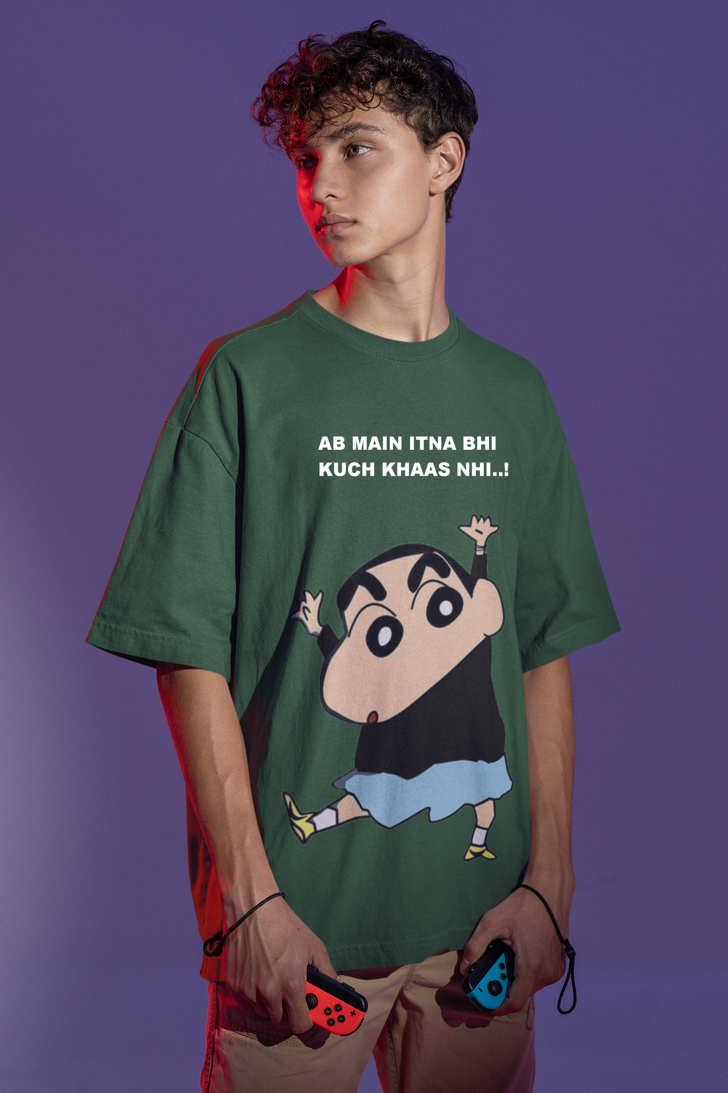 AB MAIN ITNA BHIKUCH KHAAS NHI SHINCHAIN PRINTED REGULAR FIT UNISEX T-SHIRT