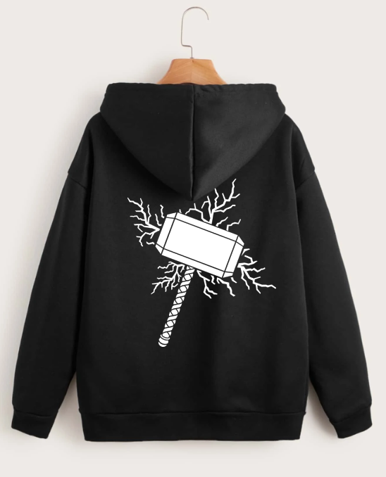 THOR lightening glowing reflective design zipper hoodie