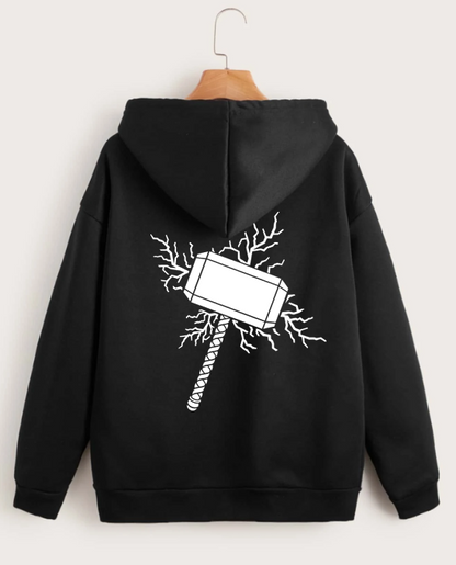 THOR lightening glowing reflective design zipper hoodie