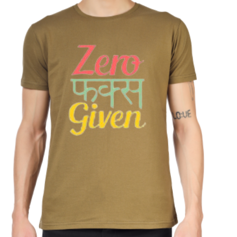 ZERO FUCKS GIVEN PRINT UNISEX T-SHIRT