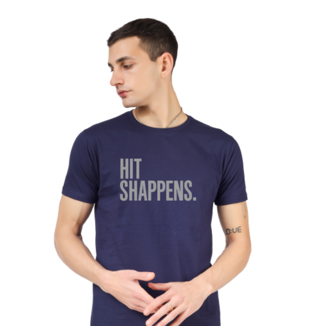 HIT SHAPPENS PRINTED UNISEX T-SHIRT